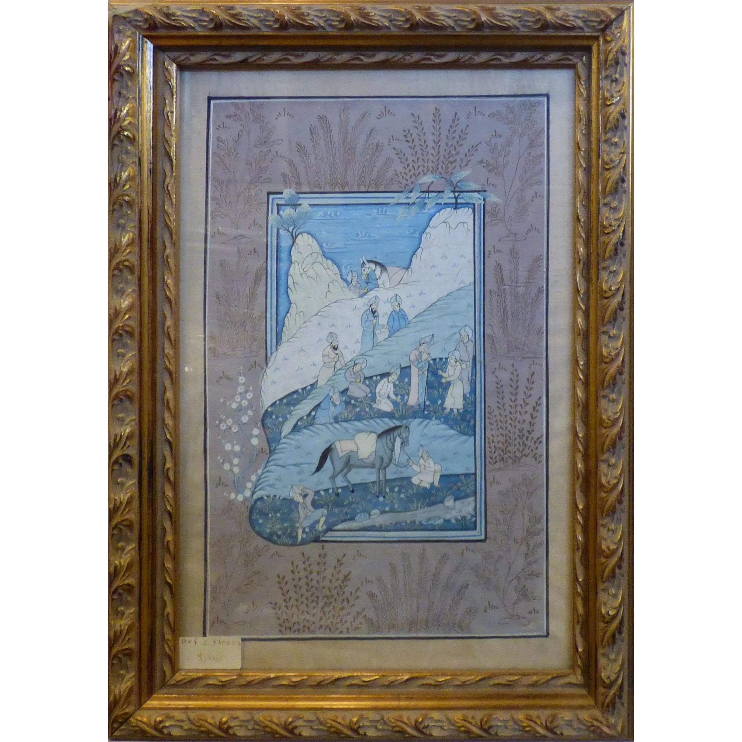 One Of The Kind High-Quality Traditional Fine Art Of Indian Painting On Silk 16" X 21" Abcp-14